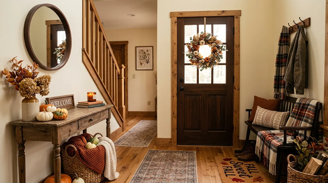 Use table linens and textiles to shift dining spaces inspiration for an indoor fall living space.